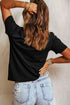 Black Easter Rabbit Print Crew Neck T Shirt
